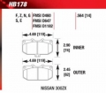 Brzdové destičky přední Hawk Nissan Skyline R33 GTST 2.5 Turbo (96-98)