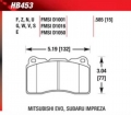 Brzdové destičky přední Hawk Mitsubishi Lancer Evo 5 2.0 GSR (98-99)