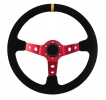Sportovní volant SW018 - 350mm semiš / 90mm - černý/červený | High performance parts