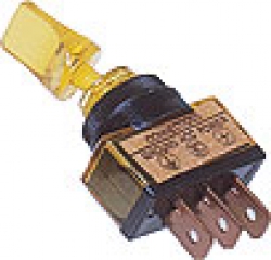 Vypínač 12mm 20A / 12V žluté podsvícení - on/off