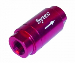 Zpětný ventil celo hliníkový Sytec - samice 1/8-NPT - červený