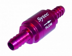 Zpětný ventil celo hliníkový Sytec - hadice 8mm - červený