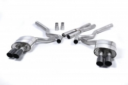 Catback výfuk Milltek Ford Mustang 5.0 V8 GT Fastback (15-18) - verze bez rezonátoru - koncovky černé Quad (Roush)