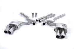 Catback výfuk Milltek Ford Mustang 5.0 V8 GT Fastback (15-18) - verze bez rezonátoru - koncovky leštěné Quad (Roush)