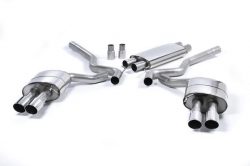 Catback výfuk Milltek Ford Mustang 5.0 V8 GT Fastback (15-18) - verze s rezonátorem - koncovky leštěné Quad (Roush)