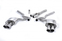 Catback výfuk Milltek Ford Mustang 2.3T EcoBoost Fastback (15-18) - verze bez rezonátoru - koncovky titanové Quad (Roush)