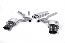 Catback výfuk Milltek Ford Mustang 2.3T EcoBoost Fastback (15-18) - verze s rezonátorem - koncovky černé Quad (Roush)