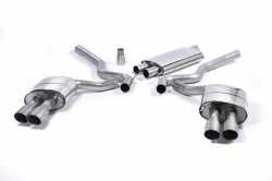 Catback výfuk Milltek Ford Mustang 2.3T EcoBoost Fastback (15-18) - verze s rezonátorem - koncovky titanové Quad (Roush)