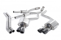 Catback výfuk Milltek Audi S8 D4 4.0 TFSI Quattro Tiptronic (13-) - verze bez rezonátoru - koncovky černé