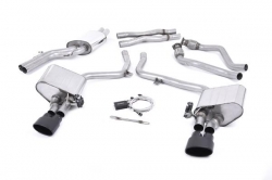 Catback výfuk Milltek Audi S5 B8 Sportback 3.0 TFSI Quattro (10-11) - verze s klapkami - koncovky černé Oval