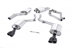 Catback výfuk Milltek Audi S5 B8 Coupe/Cabriolet 3.0 TFSI S-tronic (09-11) - verze s rezonátorem - koncovky černé GT (homologace)