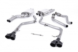 Catback výfuk Milltek Audi S5 B8.5 3.0 TFSI Coupe/Cabrio (11-) - verze bez rezonátoru - koncovky černé