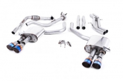 Catback výfuk Milltek Audi S5 B9 3.0 TFSI V6 Coupe sport. difer. (17-) - verze bez rezonátoru - koncovky titanové modré