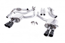 Catback výfuk Milltek Audi S5 B9 3.0 TFSI V6 Sportback bez sport. difer., s výzt./bez výzt. (17-) - verze bez rezonátoru - koncovky černé GT90