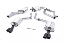 Catback výfuk Milltek Audi S4 B8 3.0 V6 Supercharged (09-12) - verze s rezonátorem - koncovky černé GT (homologace)