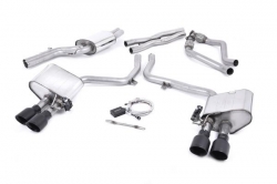 Catback výfuk Milltek Audi S4 B8.5 3.0 TFSI (12-16) - verze s klapkami - koncovky černé