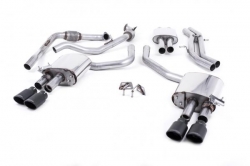 Catback výfuk Milltek Audi S4 B9 3.0 TFSI V6 Sedan/Avant bez sport. difer. (16-) - verze s rezonátorem - koncovky černé Oval (homologace)