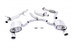 Catback výfuk Milltek Audi A4 B9 2.0 TFSI Quattro Sedan/Avant (16-) - verze s rezonátorem - koncovky leštěné (homologace)