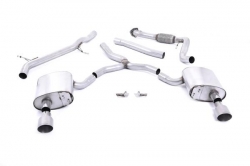 Catback výfuk Milltek Audi A4 B9 2.0 TFSI Quattro Sedan/Avant (16-) - verze bez rezonátoru - koncovky titanové