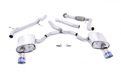Catback výfuk Milltek Audi A4 B9 2.0 TFSI Quattro Sedan/Avant (16-) - verze bez rezonátoru - koncovky titanové modré