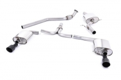 Catback výfuk Milltek Audi A4 B8 2.0 TFSI S-line 2WD/Quattro manuál Sedan/Avant (08-11) - verze s rezonátorem - koncovky černé Dual (homologace)