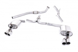 Catback výfuk Milltek Audi A4 B8 2.0 TFSI S-line 2WD/Quattro manuál Sedan/Avant (08-11) - verze bez rezonátoru - koncovky leštěné Quad