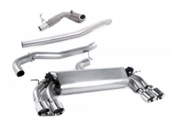 Turboback výfuk Milltek Audi S3 8V 2.0 TFSI Quattro 3-dv. (13-) - verze bez rezonátoru - koncovky leštěné GT