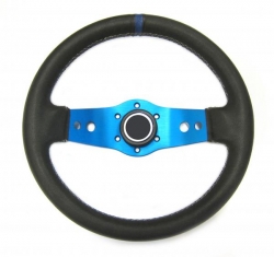 Sportovní volant SW555 - 320mm kůže / 90mm - černý/modrý