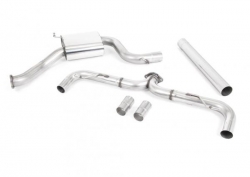 Catback výfuk Milltek VW Golf 7.5 GTi Performance Pack (17-) - verze bez rezonátoru Race - koncovky titanové modré
