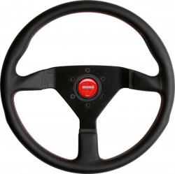Volant Momo Montecarlo 350mm - černý/červený - kůže