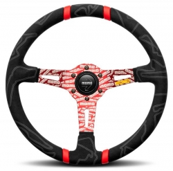 Volant Momo Ultra 350mm - černý/červený - semiš