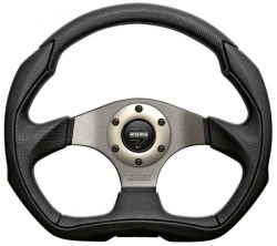 Volant Momo Eagle 350mm - černý/stříbrný - kůže