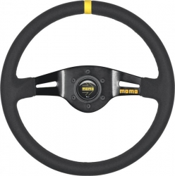 Volant Momo Modell 03 350mm - černý/černý - semiš