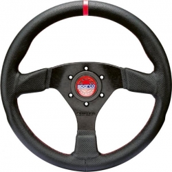 Volant Sparco R383 Champion 330mm - černý/červený - kůže