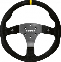 Volant Sparco R350 350mm - černý/černý - semiš (s tlačítky)
