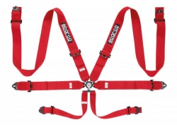 Bezpečnostní pás Sparco 04818RAC 3" 6-bodový červený - karabina (FIA homologace)