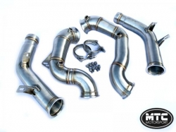 Downpipes s náhradami katalyzátorů MTC Motorsport Mercedes E-Klasse W213 E63 S AMG 4.0 twin-turbo V8 M177 (16-)