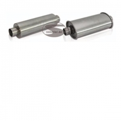 Tlumič výfuku HJS kulatý - 70mm / délka 450mm - nerez