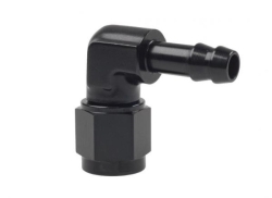 Redukční fitinka koleno 90° D-08 (AN8) 3/4"x16-UNF - 10mm hadice (3/8")