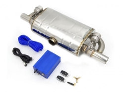 Koncový tlumič výfuku s výfukovými klapkami ProRacing - nerez - 2x 76mm