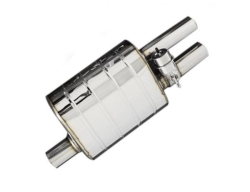 Koncový tlumič výfuku s výfukovou klapkou ProRacing - nerez - 63,5mm - duální pravý - bez jednotky