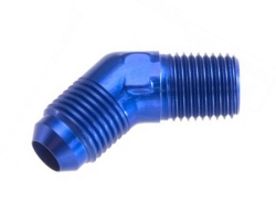 Redukční fitinka koleno 45° D-10 (AN10) 7/8x14-UNF - 1/2-NPT