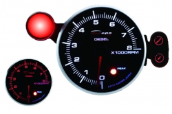 Přídavný budík Depo Racing 95mm - otáčkoměr se shift lightem - dieselové motory