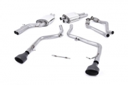 Catback výfuk Milltek Audi S5 B8 Sportback 3.0 TFSI Quattro (10-11) - verze bez rezonátoru Race - koncovky černé Oval