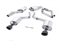 Catback výfuk Milltek Audi S5 B8 Coupe/Cabriolet 3.0 TFSI S-tronic (09-11) - verze s rezonátorem - koncovky černé Oval (homologace)