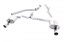 Catback výfuk Milltek Audi A4 B8 2.0 TFSI S-line 2WD/Quattro manuál Sedan/Avant (08-11) - verze bez rezonátoru - koncovky leštěné Dual