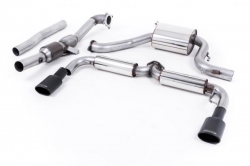 Turboback výfuk Milltek VW Scirocco Mk3 R (09-16) - verze s rezonátorem - koncovky černé Oval