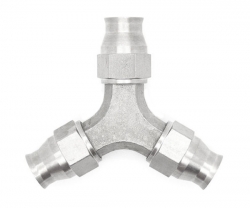 Y rozbočovač s vývody 3x PTFE hadice D-03 (AN3) 3/8x24-UNF - nerezový