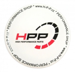 3D samolepka HPP kruhová bílá - průměr 50mm