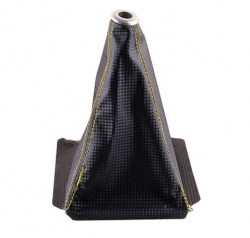 Manžeta na řadící páku Epman - PVC kůže karbon look se žlutým prošíváním